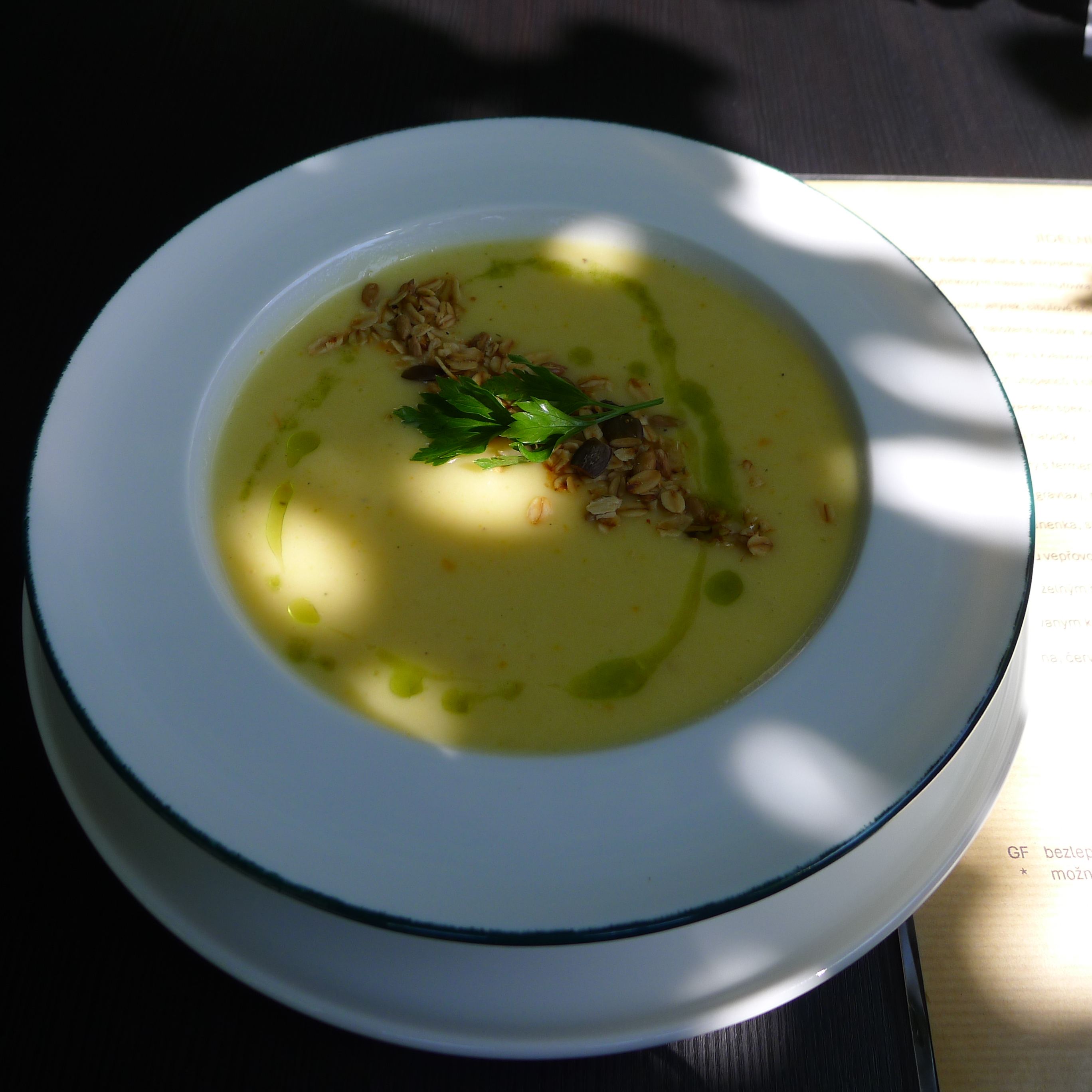 cuketová polévka v bistru Jakubov