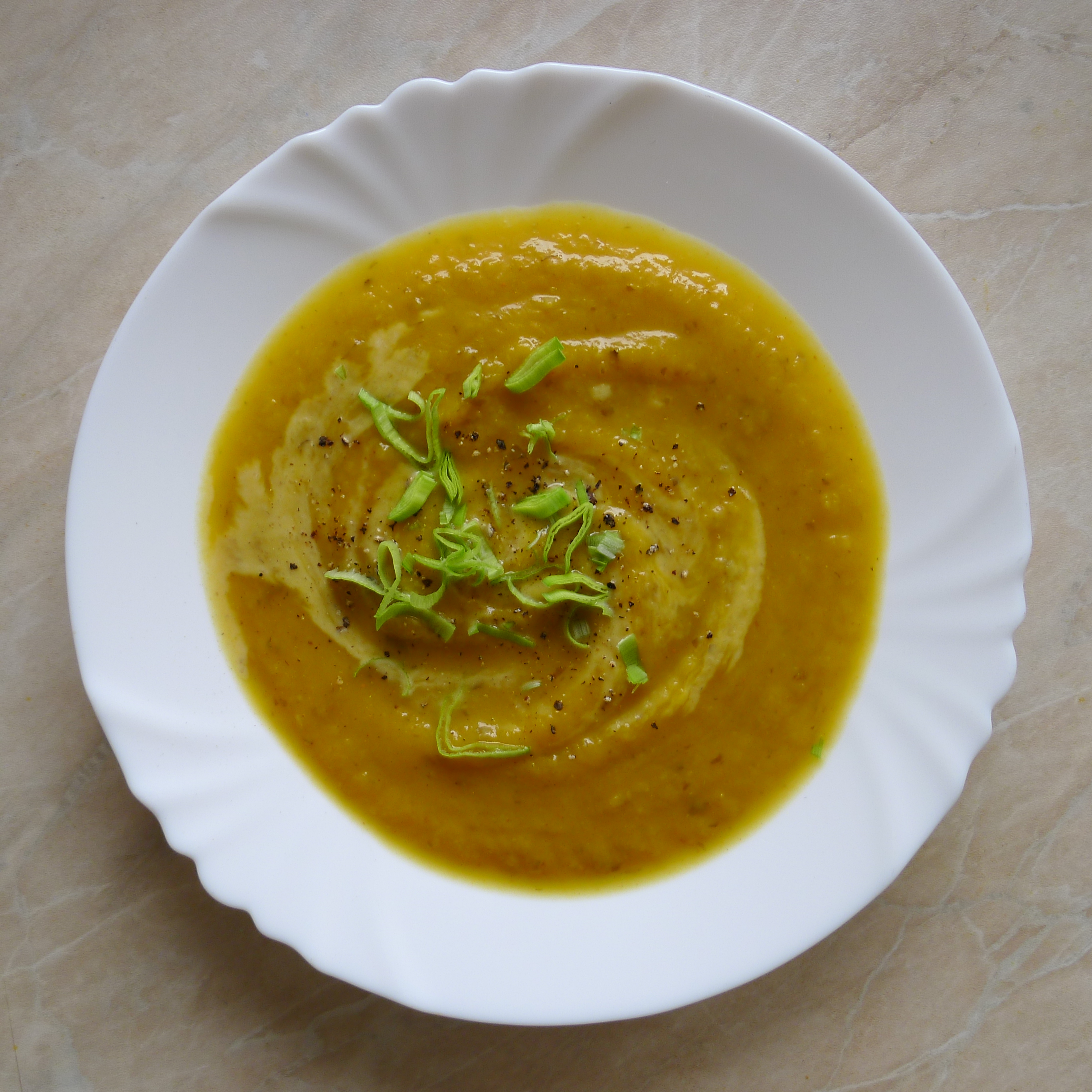 dýňovo-topinamburová polévka