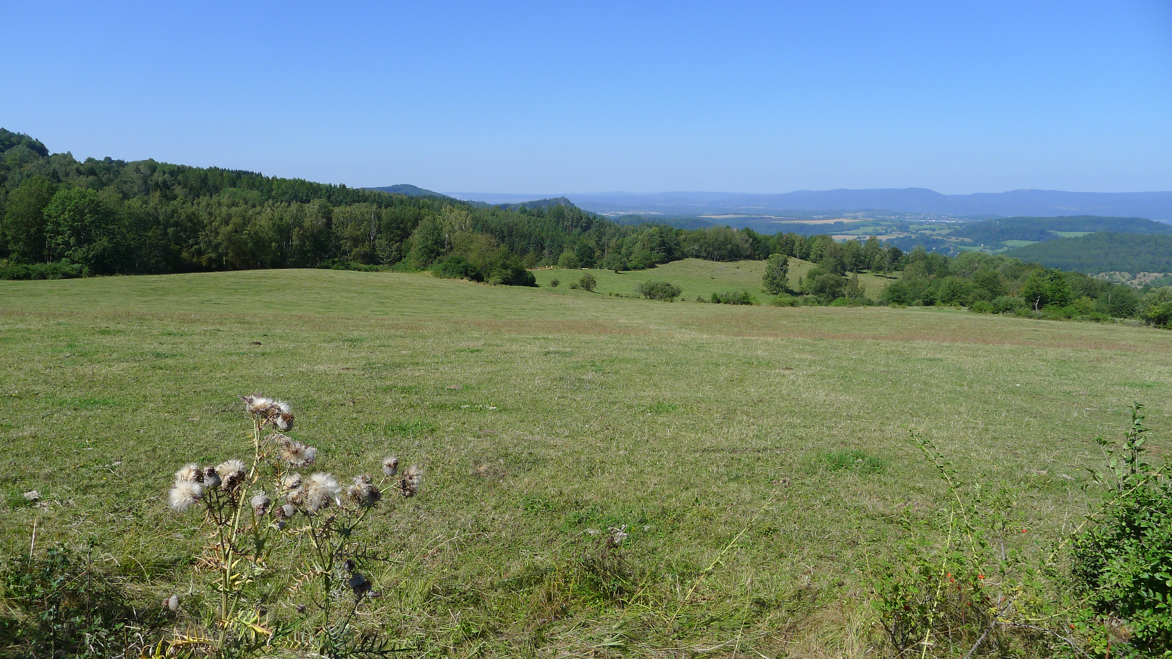 rozhled na Krušné hory z cesty do Lučin 